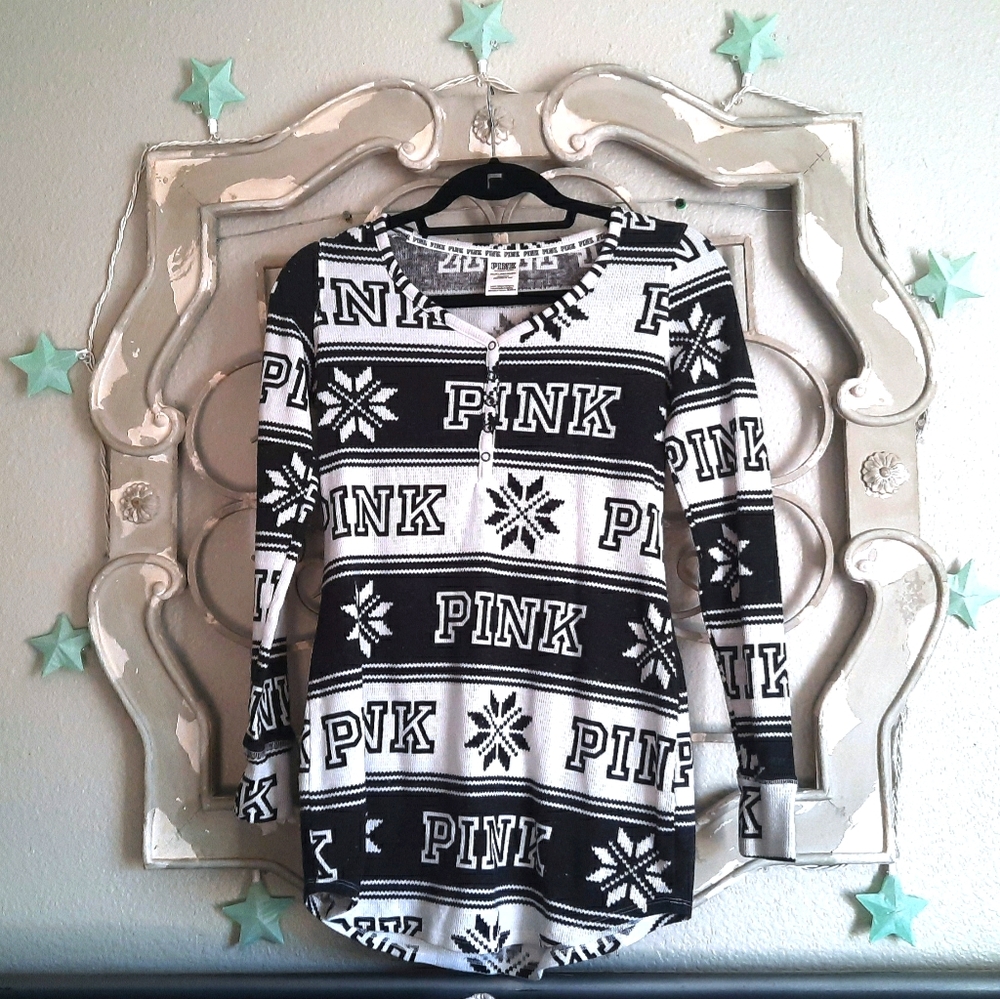 VS PINK Thermal Sleep Shirt, Size XS